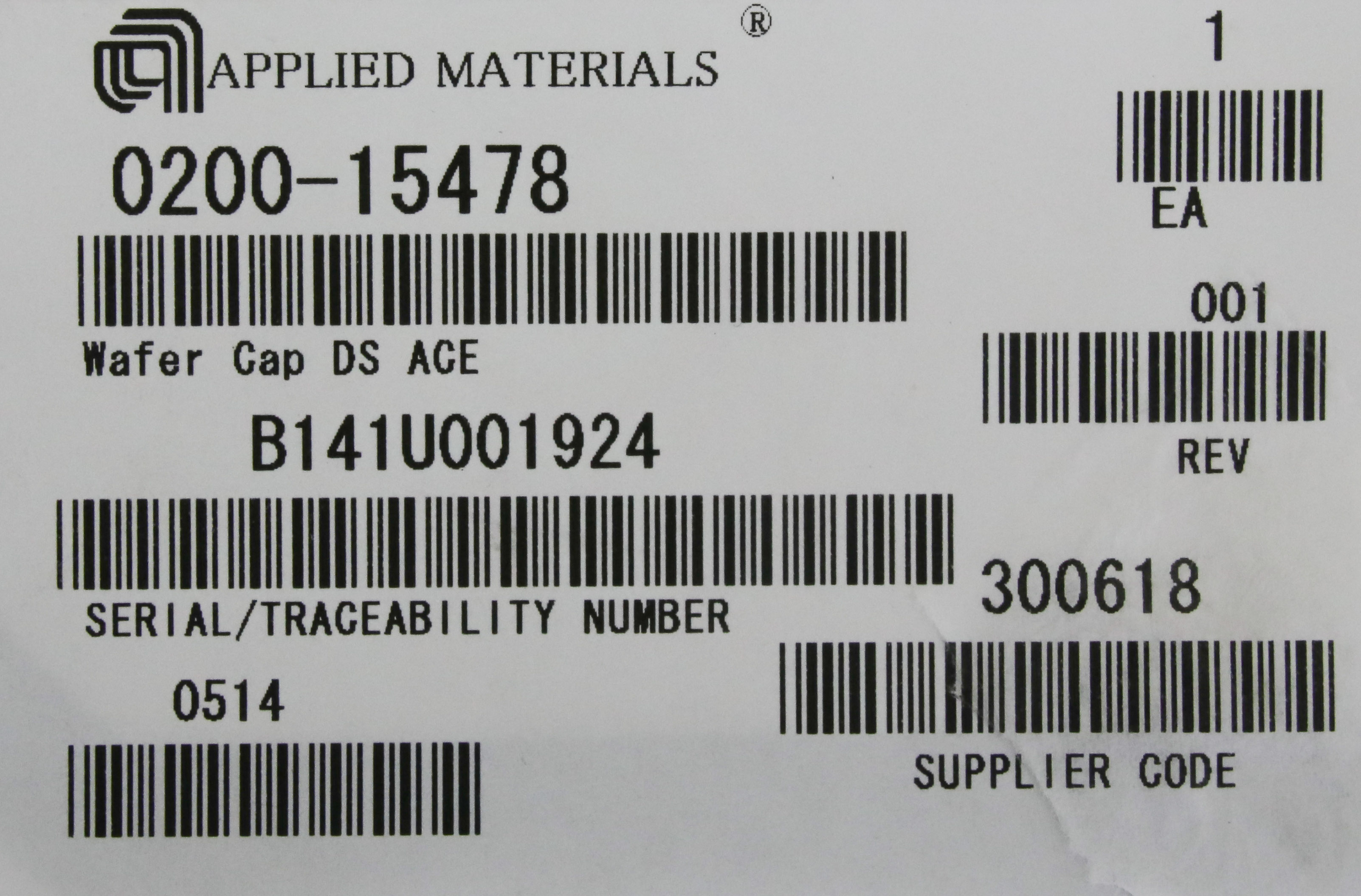 エース 11226 APPLIED MATERIALS WAFER CAP DS ACE (NEW) 0200-15478 | eBay